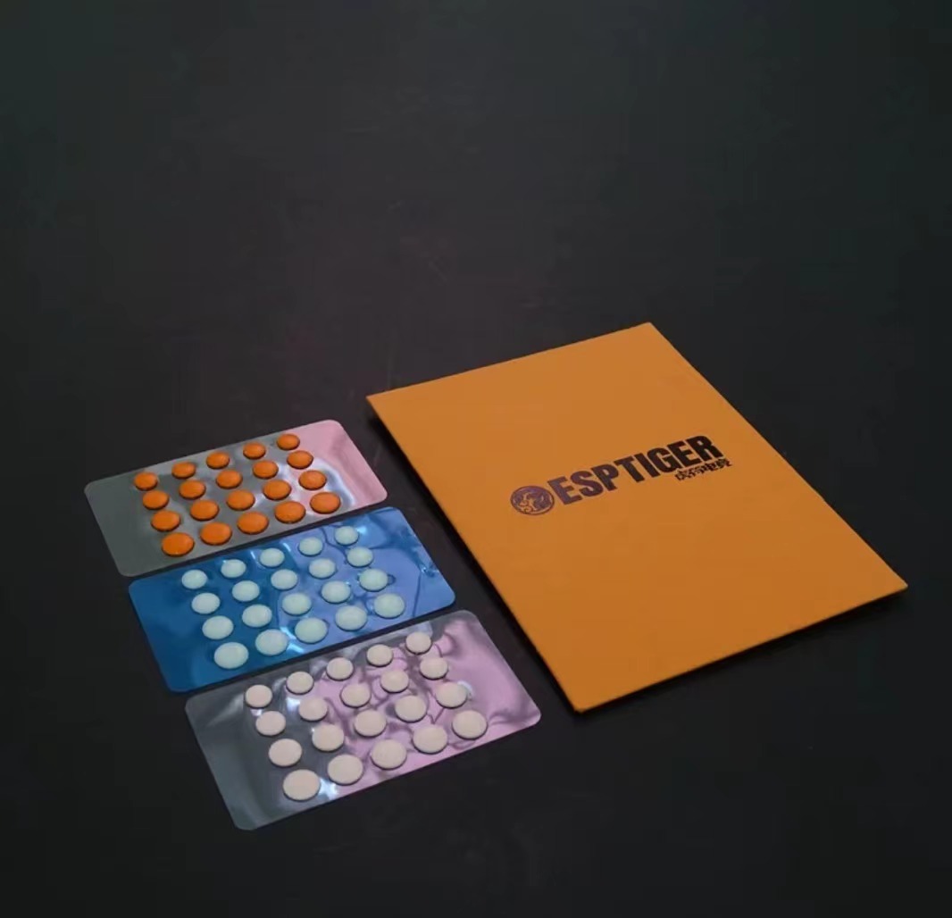 Esports Gaming Mouse Pad - สติ๊กเกอร์ติดเท้าสำหรับอีสปอร์ต ลายเสือ ICE สีชมพู ส้ม รุ่น
