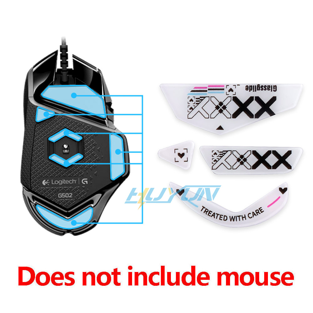 Logitech Mouse G502 - แผ่นรองเท้ากระจกนิรภัยเหมาะสําหรับเมาส์แบบมีสาย Logitech G502/G502 Hero แผ่นรองเท้าที่ทนทานต่อการสึกหรอและเรียบเนียน