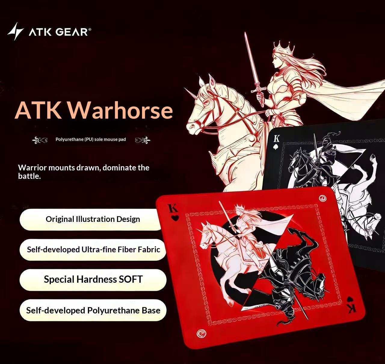 แผ่นรองเมาส์ ATK Warhorse Batt - Esports Gaming Mouse Pad บทวิจารณ์และราคา
