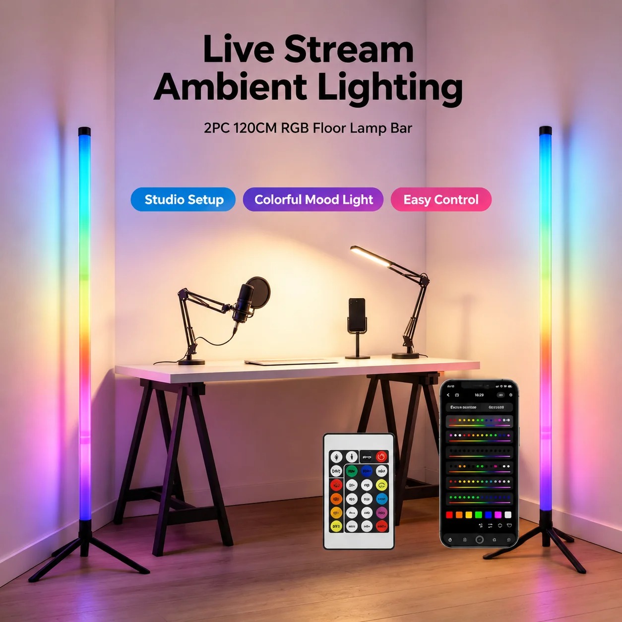 โคมไฟตั้งพื้น RGB ขนาด 120 ซม. - Esports Gaming บทวิจารณ์และราคา