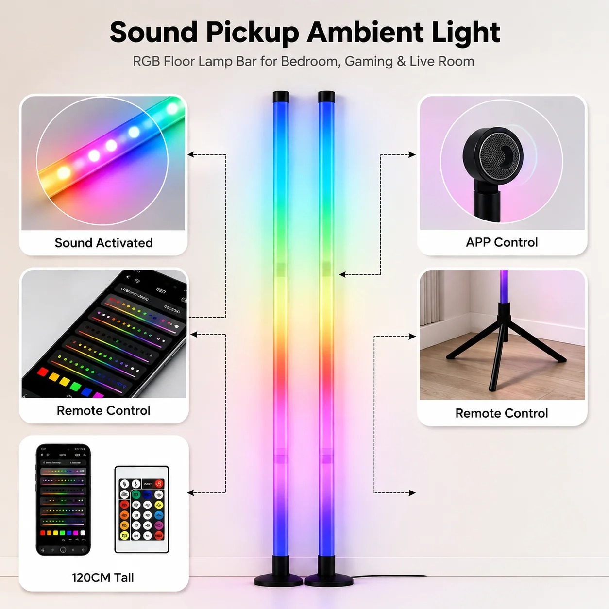 โคมไฟตั้งพื้น RGB ขนาด 120 ซม. - Esports Gaming บทวิจารณ์และราคา