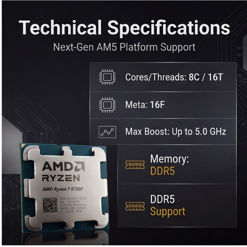โปรเซสเซอร์ Ryzen 7 8700F กระบ - Amd Cpu Ryzen 7 บทวิจารณ์และราคา